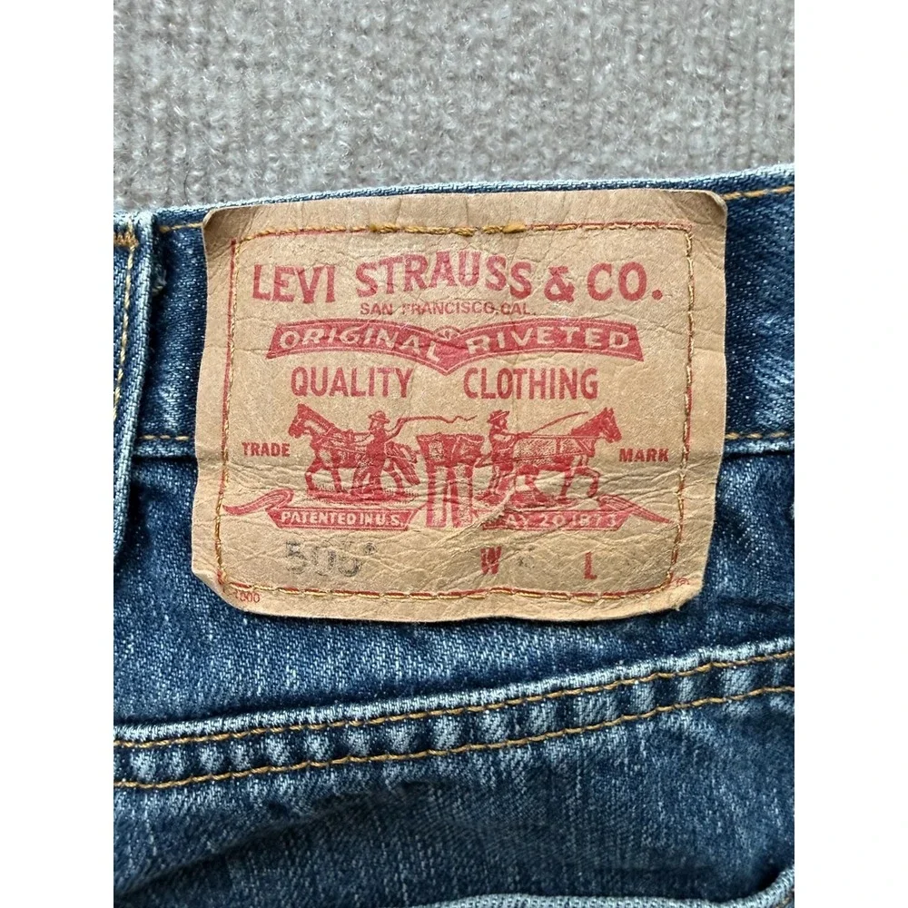 Levis 505 Jeans Mens 40x30 Blue Vintage Fade Distressed Regular‎ Fit